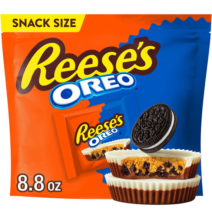 Image of REESE'S OREO&reg; Milk Chocolate and White Creme Snack Size Peanut Butter Cups, 8.8 oz Packaging