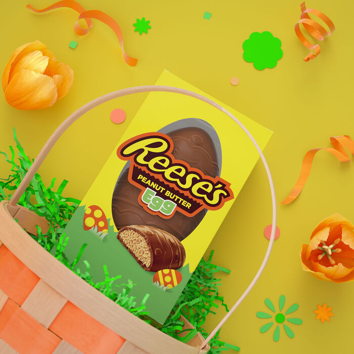 Image of REESE'S Milk Chocolate Peanut Butter Egg, Easter  Candy  Gift Box, 6 oz Packaging