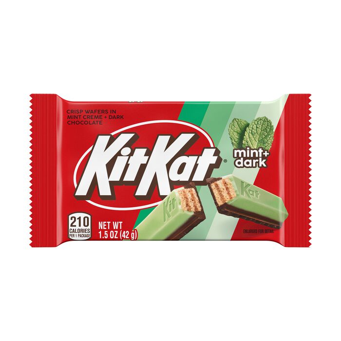 Image of KIT KAT® DUOS Dark Chocolate and Mint Wafer Candy Bars, 1.5 oz (24 Count) Packaging