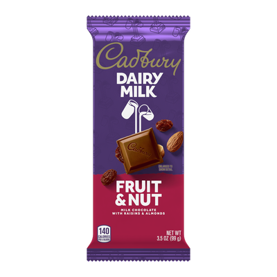 CADBURY FRUIT & NUT Milk Chocolate X-Large Bar, 3.5 oz