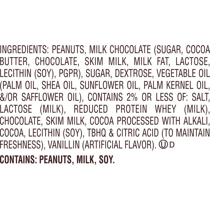 Image of REESE'S Milk Chocolate Peanut Butter Hearts Valentine's Candy Packs, 1.2 oz (36 Count) Packaging