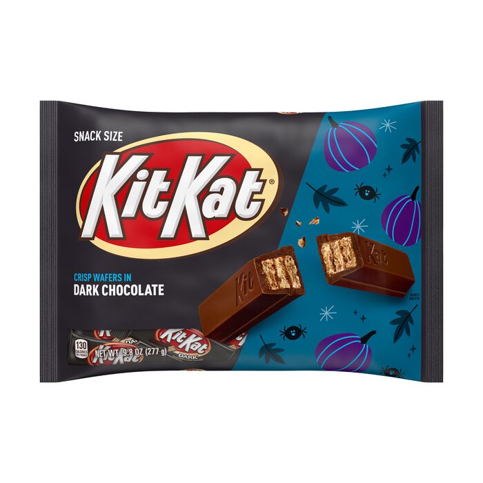Image of KIT KAT® Dark Chocolate Snack Size, Individually Wrapped Wafer Candy Bars Bag, 9.8 oz Packaging
