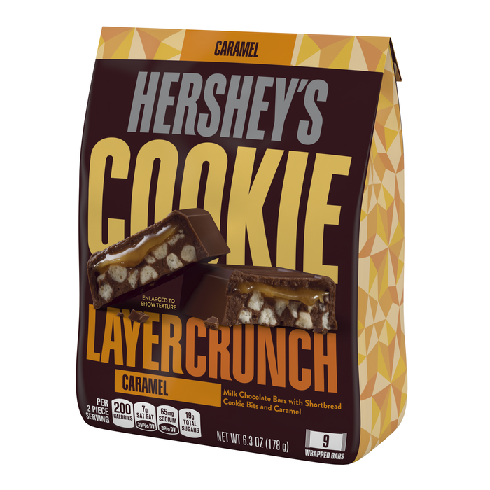 HERSHEY'S COOKIE LAYER CRUNCH Bar Caramel Standup Pouch
