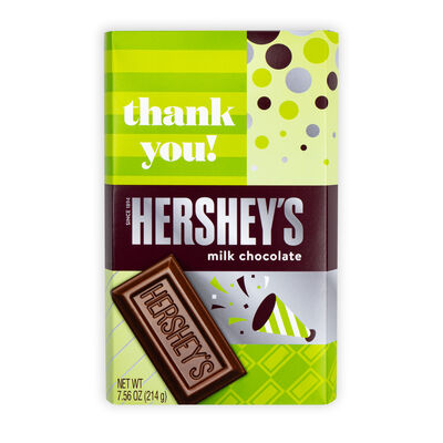 HERSHEY’S Milk Chocolate 7.56 oz Candy Bar with Thank You Sleeve