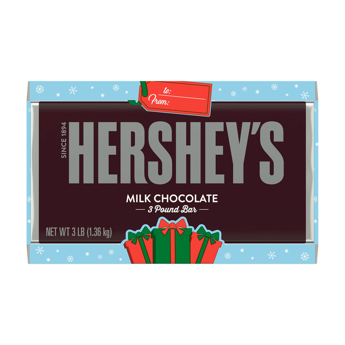 Image of Winter HERSHEY'S 3 lbs. Milk Chocolate Bar 48 oz. Box Packaging