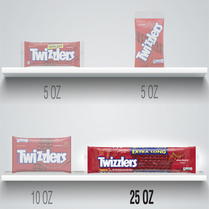Image of TWIZZLERS World's Largest Strawberry X-Long Twists 25oz Candy Bag Packaging