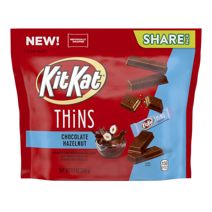 Image of KIT KAT THiNS Milk Chocolate Hazelnut Candy Bag 7.2oz Candy Bag Packaging