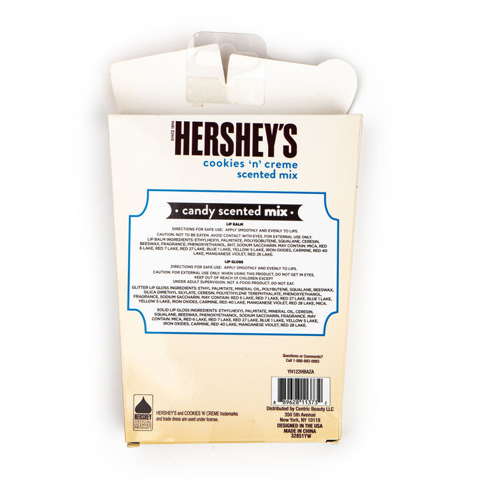 Image of HERSHEY’S Cookies ‘N’ Creme Scented Lip Balm & Gloss Set Packaging