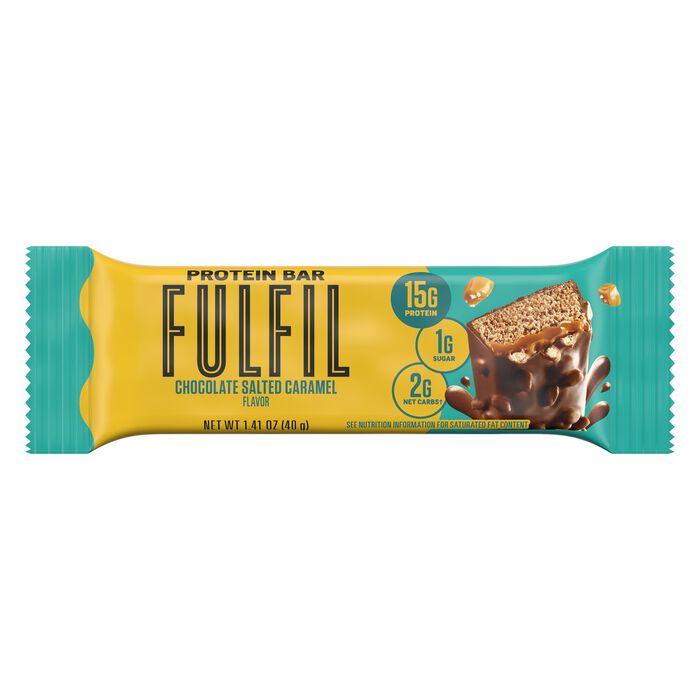 Image of FULFIL Chocolate Salted Caramel Flavored Protein Bars, 1.41 oz (12 Count) Packaging