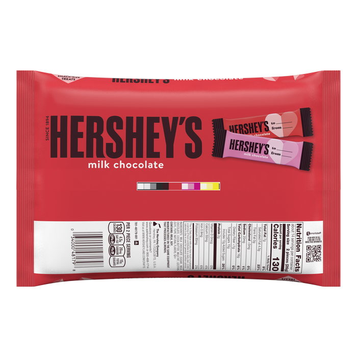 Image of Valentines HERSHEY'S Milk Chocolate Snack Size Exchange Bag 28-Piece, 12.6 oz. bag Packaging