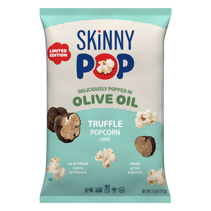 Image of SKINNYPOP Truffle Olive Oil Flavored, Gluten Free Popcorn Bag, 8.7 oz Packaging
