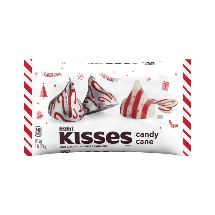 Image of Holiday KISSES Candy Cane 9 oz. bag Packaging