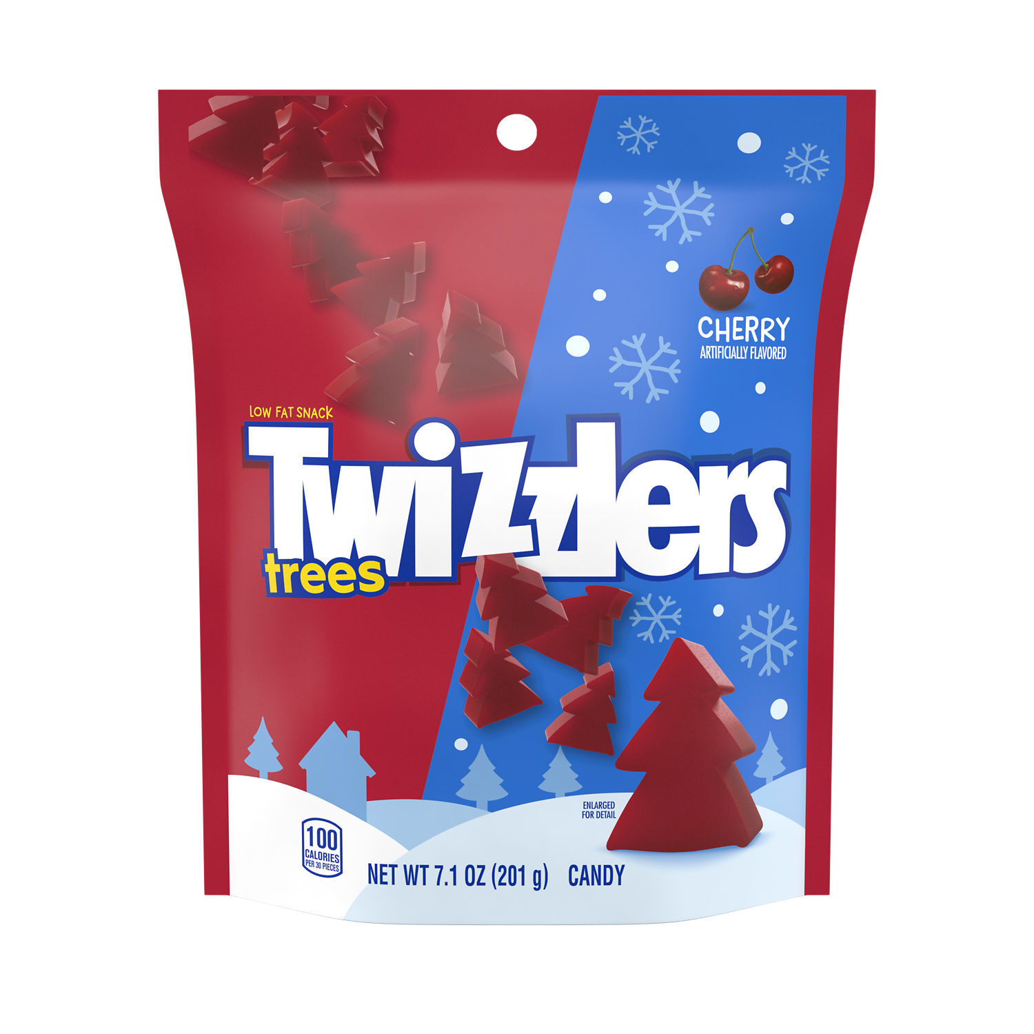 TWIZZLERS Chewy Cherry Flavored Trees, Christmas Candy Bag, 7.1 oz