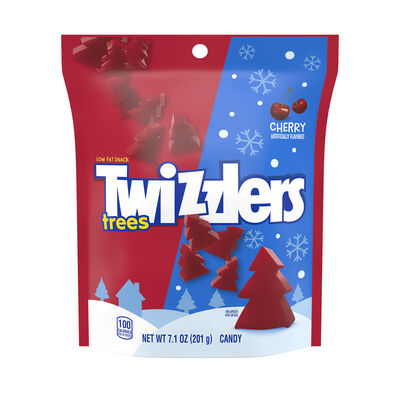 TWIZZLERS Chewy Cherry Flavored Trees, Christmas Candy Bag, 7.1 oz