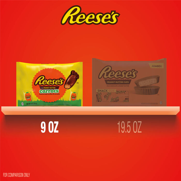 Image of REESE'S Chocolate Peanut Butter Creme Carrots, Easter Candy Bag, 9 oz Packaging