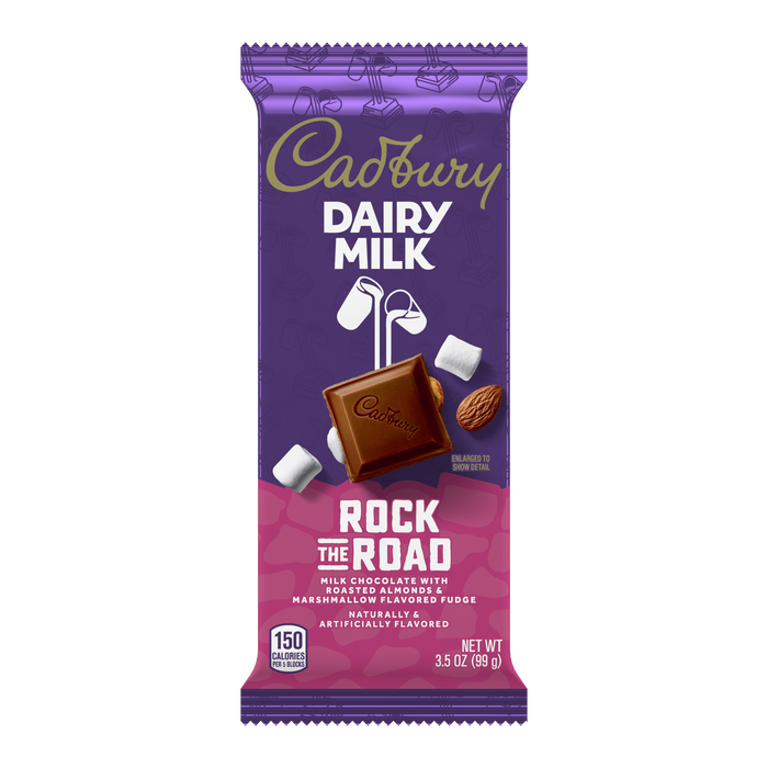 Image of CADBURY DAIRY MILK Rock the Road Chocolate X-Large Bar, 3.5oz Packaging