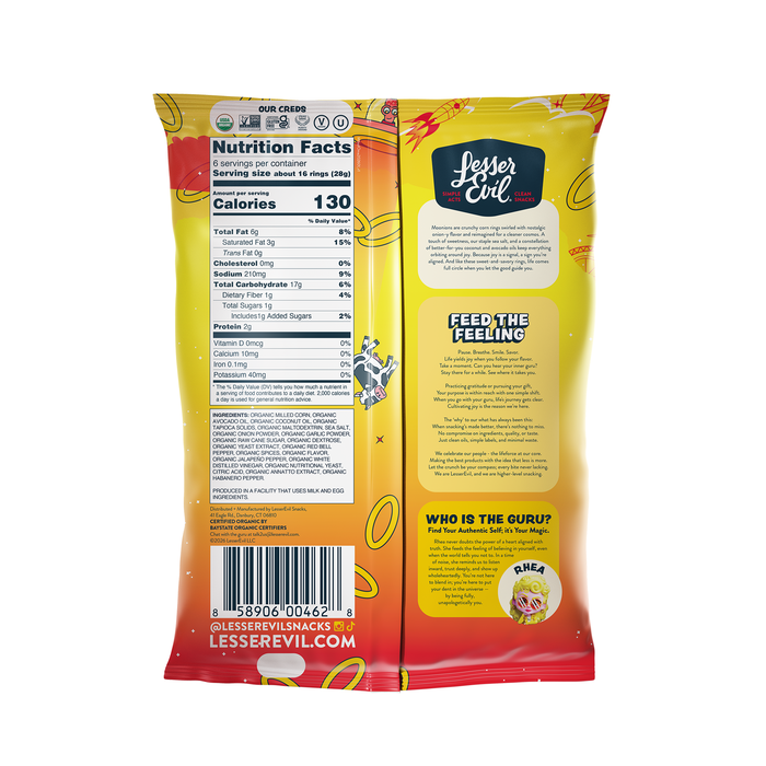 Image of LesserEvil Moonions Hot Onion 6oz Packaging