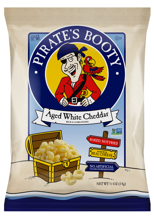 Image of SKINNYPOP and PIRATE'S BOOTY Family Snack Pack Popped Popcorn and Aged White Cheddar Puffs, 0.5 - 0.8 oz Bags (20 Count) Packaging