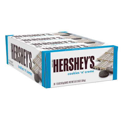 HERSHEY'S Cookies 'n' Creme Candy Bars, 1.55 oz (36 Count)