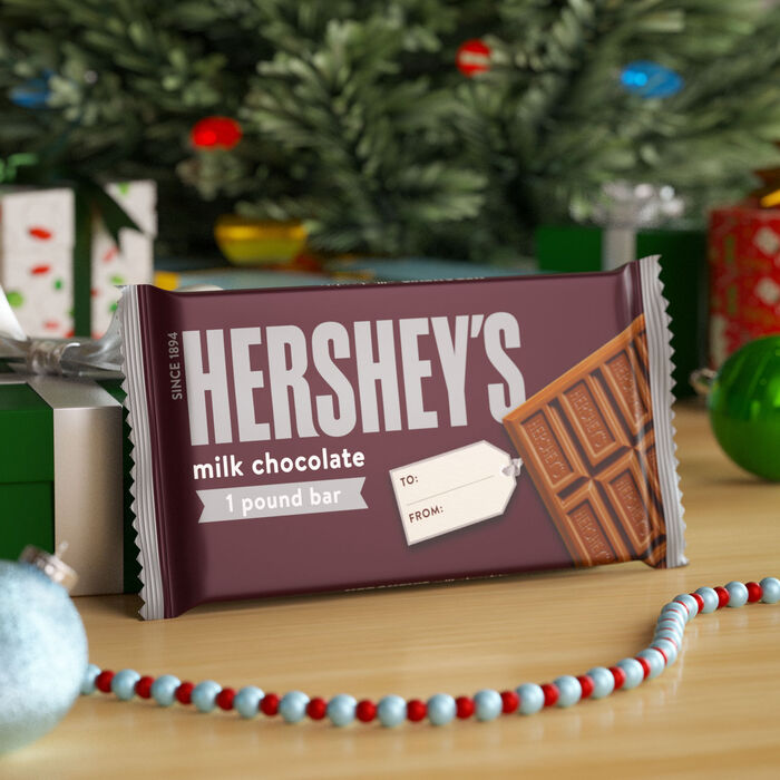 Image of HERSHEY'S Milk Chocolate 1lb Gift Candy Bar Packaging