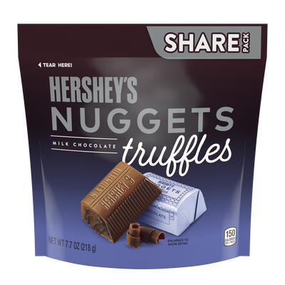 HERSHEY'S NUGGETS Milk Chocolate Truffles Candy, 7.7 oz bar