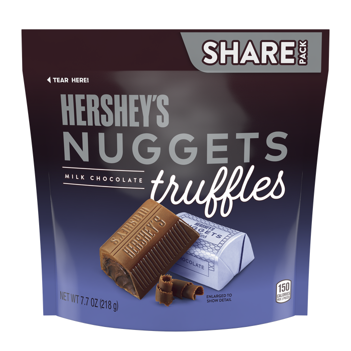 Image of HERSHEY'S NUGGETS Milk Chocolate Truffles Candy, 7.7 oz bag Packaging