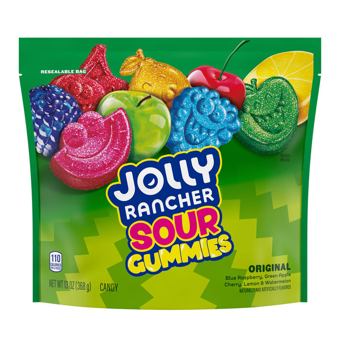 Image of JOLLY RANCHER Sour Gummies Candy Assorted 13oz Candy Bag Packaging