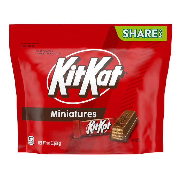 Image of KIT KAT Milk Chocolate Miniatures Candy Bars 10.1oz Candy Bag Packaging