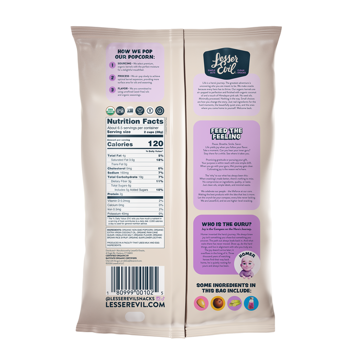 Image of LesserEvil Himalayan Sweetness Popcorn 6.4oz Packaging