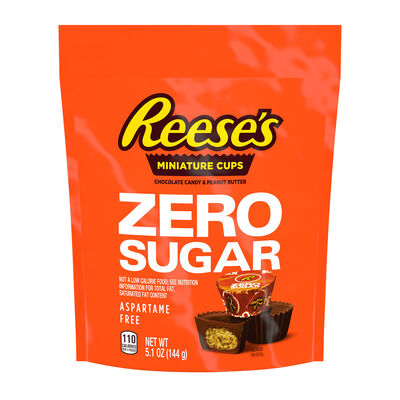 REESE'S Zero Sugar Miniatures Chocolate Peanut Butter Cups Candy Bag, 5.1 oz