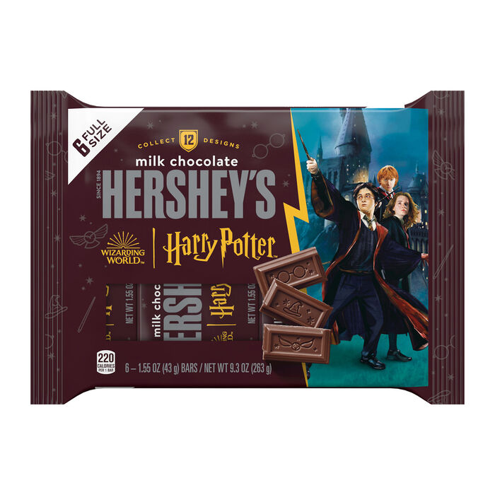 Image of HERSHEY'S Milk Chocolate Harry Potter™ Halloween Candy Bars, 1.55 oz (6 Count) Packaging