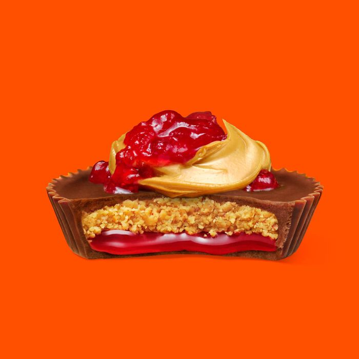 Image of REESE'S Big Cup PB&J Strawberry Milk Chocolate Peanut Butter Cups Candy Packs, 1.4 oz (16 Count) Packaging