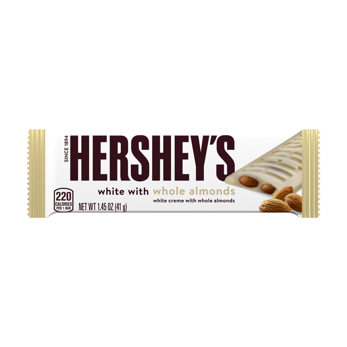Image of HERSHEY'S White Creme Almond 1.45 oz. Standard Bar Packaging