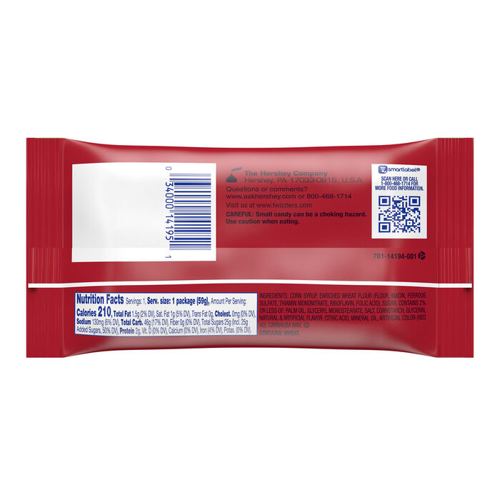 Image of TWIZZLERS Cherry Flavored Bunnies, Easter Candy Bags, 2.1 oz (18 Count) Packaging