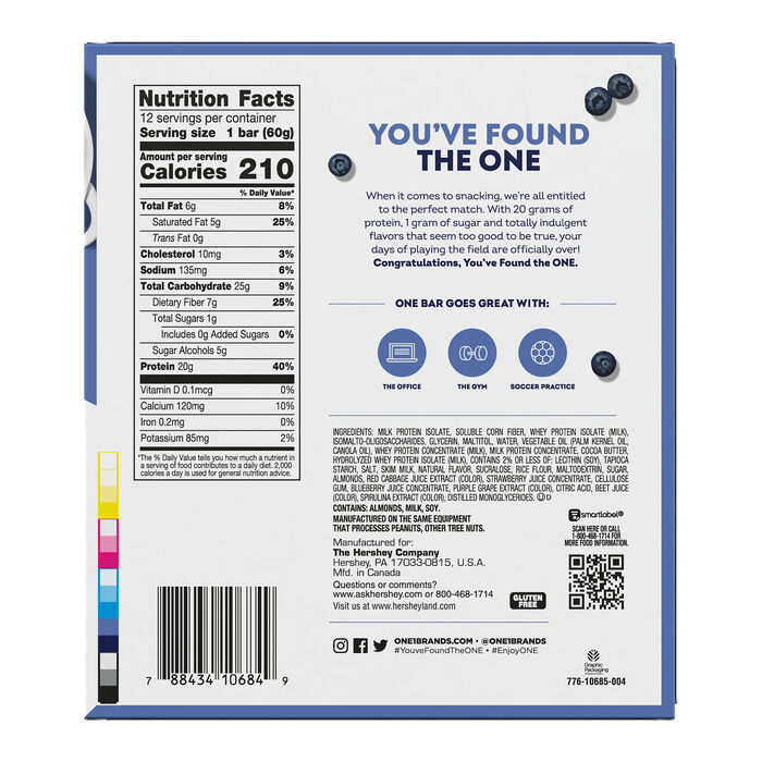 Image of ONE Blueberry Cobbler Flavored Protein Bars, 2.12 oz (12 Count) Packaging