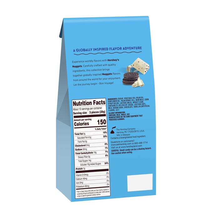 Image of HERSHEY'S NUGGETS  Flavors of The World  Cookies N Cr&egrave;me Flavored Chocolates,  10oz Pouch Packaging