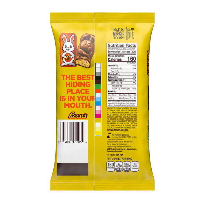 Image of REESE'S Chocolate Peanut Butter Creme Bunnies, Easter Candy Bag, 9.1 oz Packaging