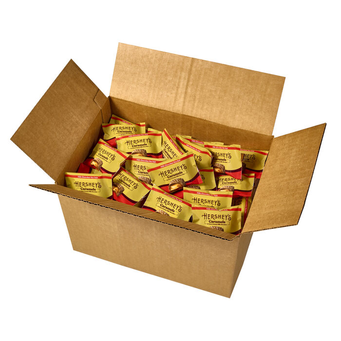 Image of HERSHEY’S Caramels Candy Bulk Box, 7.6 lbs Packaging