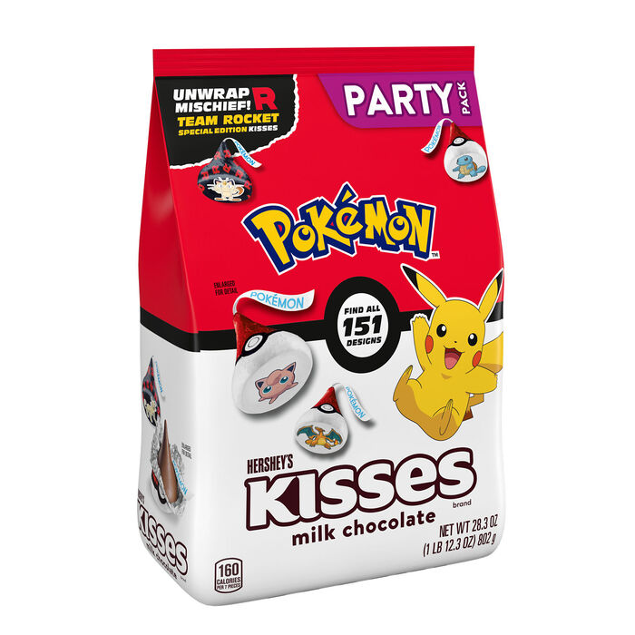Image of HERSHEY'S KISSES Milk Chocolate Pok&eacute;mon Team Rocket Candy Party Pack, 28.3 oz Packaging