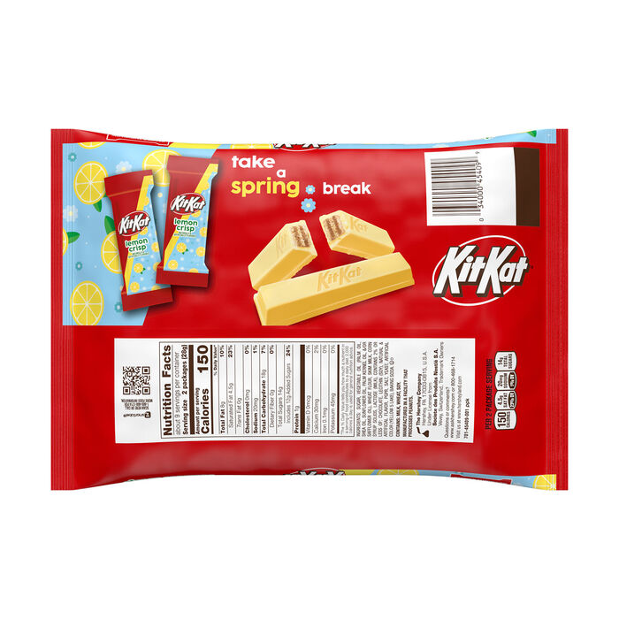 Image of KIT KAT® Lemon Flavored Creme Wafer Snack Size, Easter Candy Bag, 8.8 oz Packaging