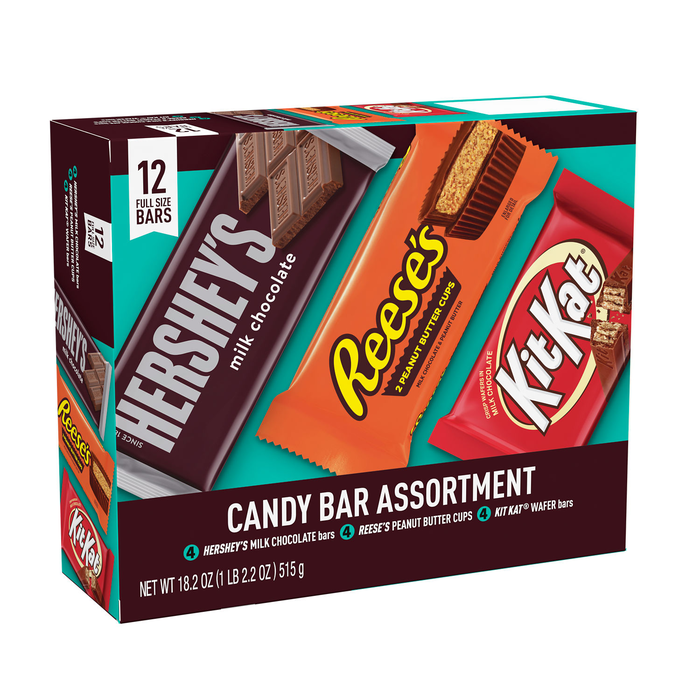 Image of HERSHEY'S REESE'S KIT KAT Standard Candy Bars Variety Pack 12 Candy Bars Packaging