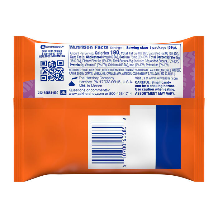 Image of JOLLY RANCHER Fruity Mix Easter Gummies, 2.1 oz (18 Count) Packaging