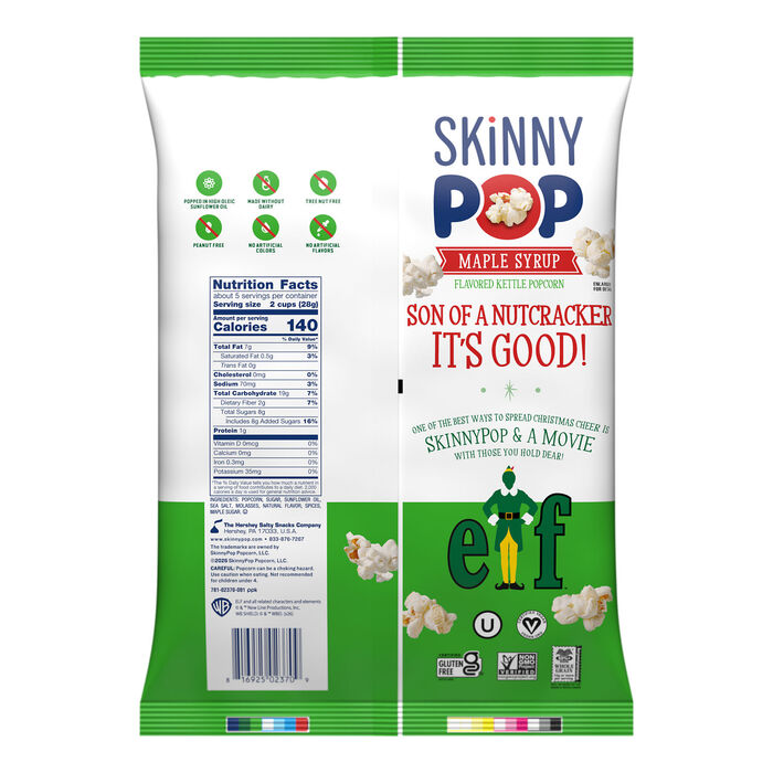Image of SKINNYPOP Elf Maple Syrup Kettle Corn (4.8oz)&nbsp; Packaging