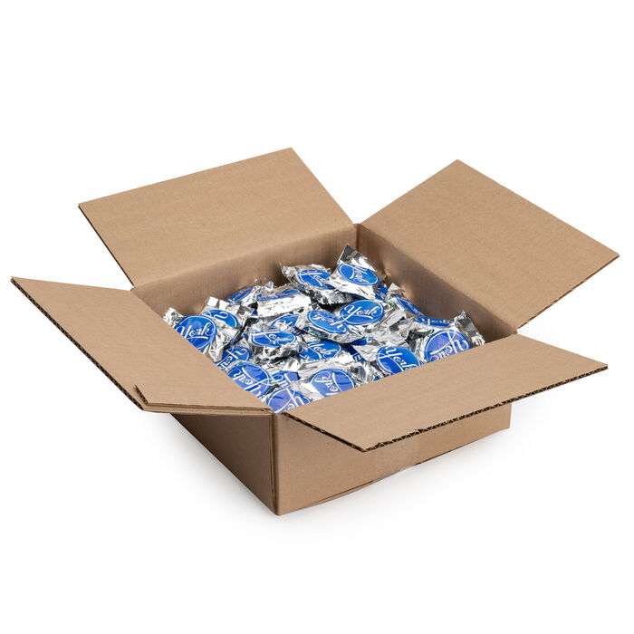 Image of YORK Dark Chocolate Covered Peppermint Patties Snack Size 5lb Bulk Box Packaging