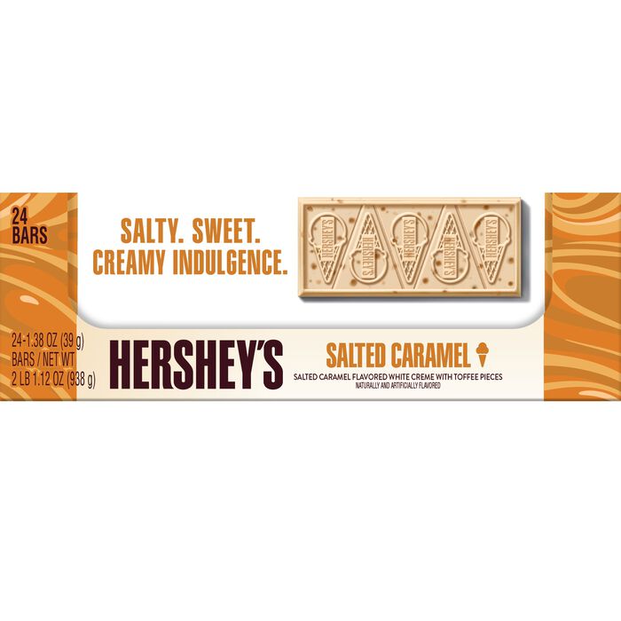Image of HERSHEY'S Salted Caramel Ice Cream Flavored Standard Size Candy Bar, 1.38oz (24 Count) Packaging