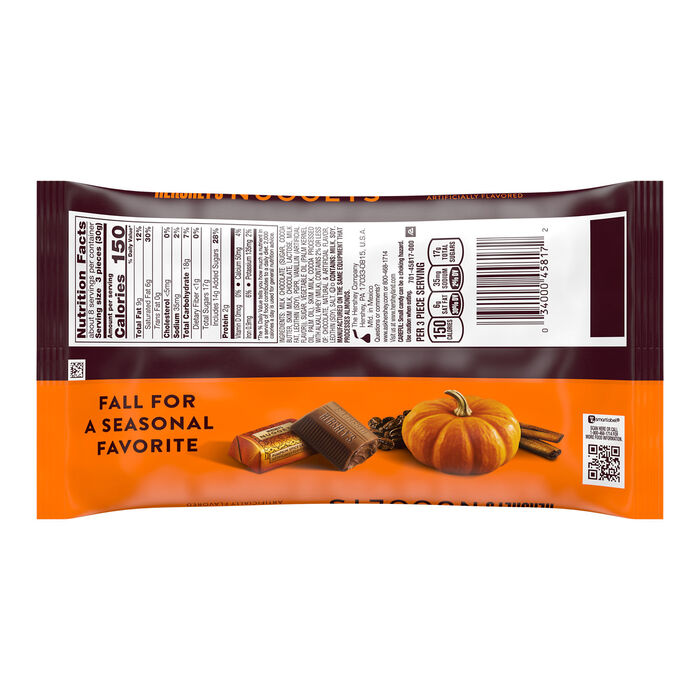 Image of HERSHEY'S NUGGETS Pumpkin Spice Latte Flavored Chocolates, 8oz Candy Bag Packaging