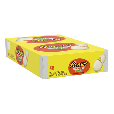 REESE'S White Creme Peanut Butter Easter Eggs,1.2 oz (36 Count)