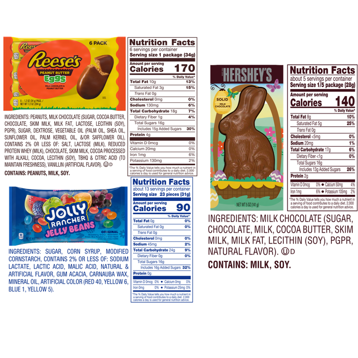 Image of HERSHEY’S Candies and Chocolates Assorted Easter Basket Box Packaging