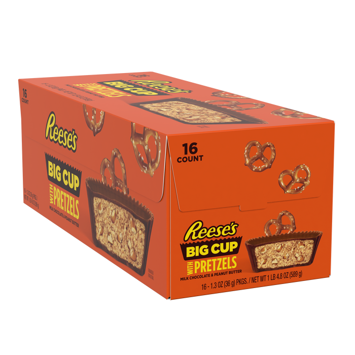 Image of REESE'S Big Cup with Pretzels Milk Chocolate Peanut Butter Cup, 1.3 oz Packaging