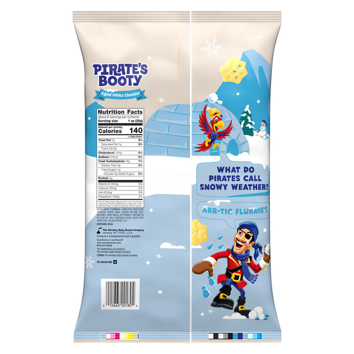 Image of PIRATE&rsquo;S BOOTY Aged White Cheddar Arr-tic Flurries (8oz)&nbsp; Packaging